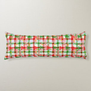 Frohe Weihnachtsdekoration Kariert Tartan Seitenschläferkissen