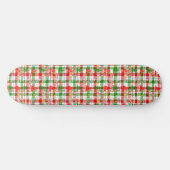 Frohe Weihnachtsdekoration Kariert Tartan Skateboard (Horizontal)