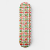 Frohe Weihnachtsdekoration Kariert Tartan Skateboard (Vorderseite)