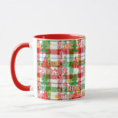 Frohe Weihnachtsdekoration Kariert Tartan Tasse (Links)