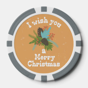 Frohe Weihnachtsdekoration Pokerchips