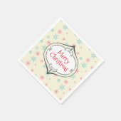 Frohe Weihnachtsdekoration Rosa & Blau Schneeflock Serviette (Ecke)