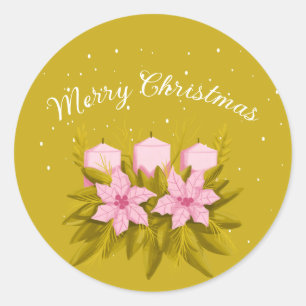 Frohe Weihnachtsdekoration Runder Aufkleber
