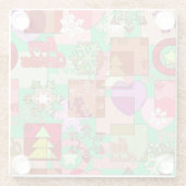 Frohe Weihnachtsdekoration Schneeflocke hören Glasuntersetzer (Rückseite)