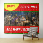 Frohe Weihnachtsdekoration Wand und Fenster Tapiss Wandteppich (Beispiel (Horizontal))