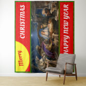 Frohe Weihnachtsdekoration Wand und Fenster Tapiss Wandteppich (Beispiel)