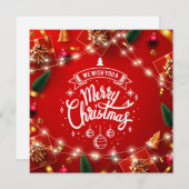 Frohe Weihnachtsdekorationen Feiertagskarte (Vorne/Hinten)