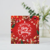 Frohe Weihnachtsdekorationen Feiertagskarte (Stehend Vorderseite)