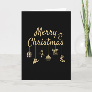 Frohe Weihnachtsdekorationen in Goldfarbe goldene  Karte