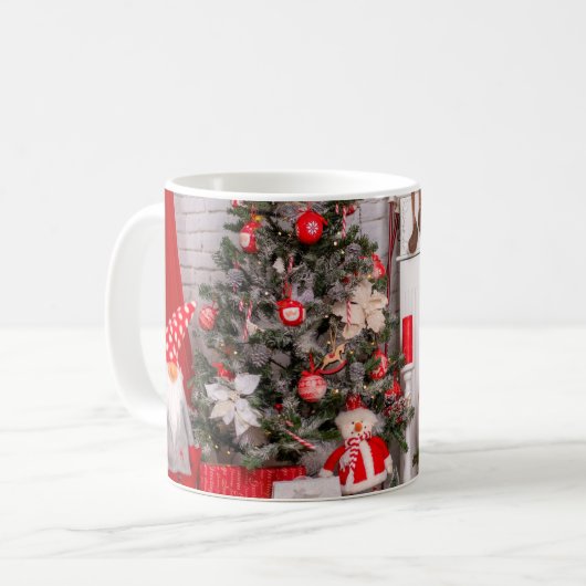 Frohe Weihnachtsdekorationen Kaffeetasse (Vorderseite Links)
