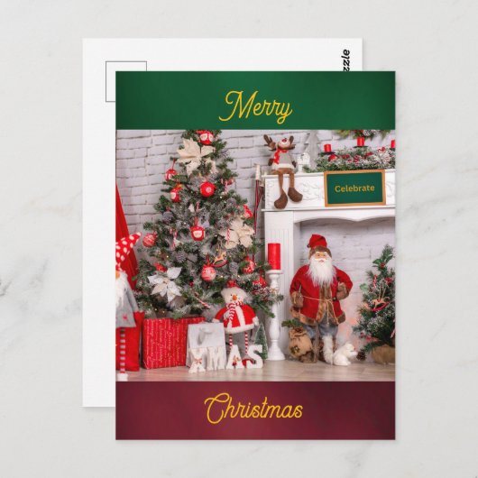 Frohe Weihnachtsdekorationen Postkarte (Vorne/Hinten)