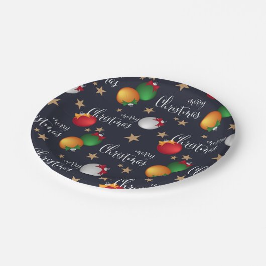 Frohe Weihnachtsdekorationen | Urlaub Pappteller (Schrägansicht)