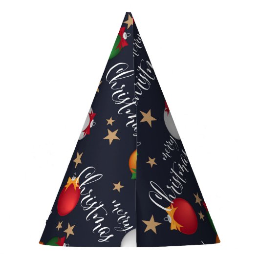 Frohe Weihnachtsdekorationen | Urlaub Partyhütchen (Rückseite)