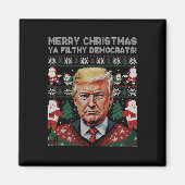 Frohe Weihnachtsdemokraten Filthy Ya Funny Xmas Magnet (Vorne)