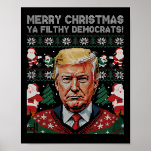 Frohe Weihnachtsdemokraten Filthy Ya Funny Xmas Poster