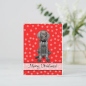 Frohe Weihnachtsdeutsch Kurzhaarzeiger Feiertagspostkarte (Stehend Vorderseite)