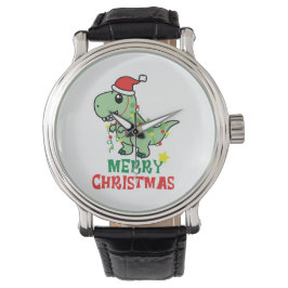 frohe Weihnachtsdinosaurier Armbanduhr
