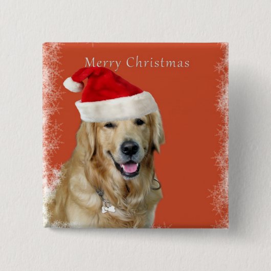 Frohe Weihnachtsdoggie Button (Vorderseite)
