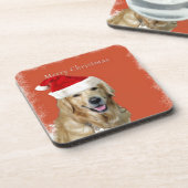 Frohe Weihnachtsdoggie Getränkeuntersetzer (Linke Seite)