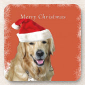 Frohe Weihnachtsdoggie Getränkeuntersetzer (Vorderseite)