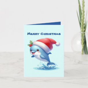 Frohe Weihnachtsdolphin hinzufügen Feiertagskarte