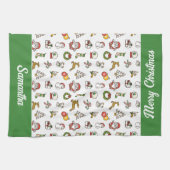 Frohe Weihnachtsdoodles Geschirrtuch (Horizontal)