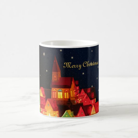 Frohe Weihnachtsdorf-Tasse Kaffeetasse (Mittel)