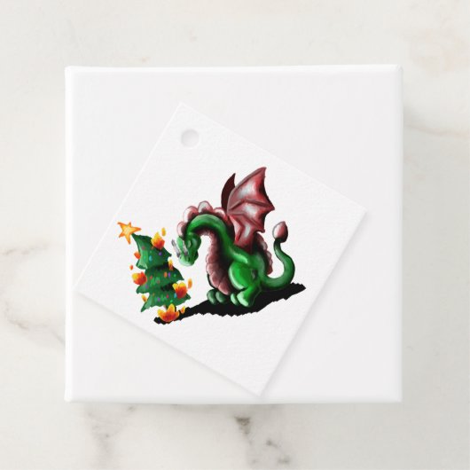 Frohe Weihnachtsdrache Geschenkanhänger (Beispiel)