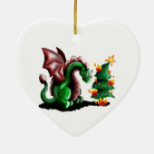 Frohe Weihnachtsdrache Keramik Ornament (Hinten)