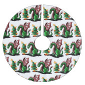 Frohe Weihnachtsdrache Polyester Weihnachtsbaumdecke (Vorderseite)