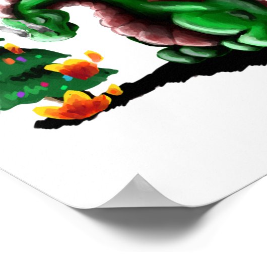 Frohe Weihnachtsdrache Poster (Ecke)