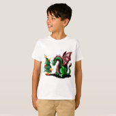 Frohe Weihnachtsdrache T-Shirt (Vorne ganz)