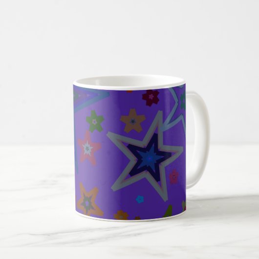 Frohe Weihnachtsdunkel Lila, Stars Heaven Star Kaffeetasse (VorderseiteRechts)
