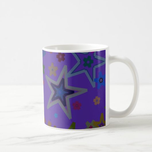 Frohe Weihnachtsdunkel Lila, Stars Heaven Star Kaffeetasse (Rechts)