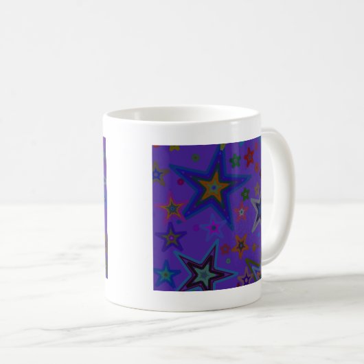 Frohe Weihnachtsdunkel Lila, Stars Heaven Star Kaffeetasse (VorderseiteRechts)