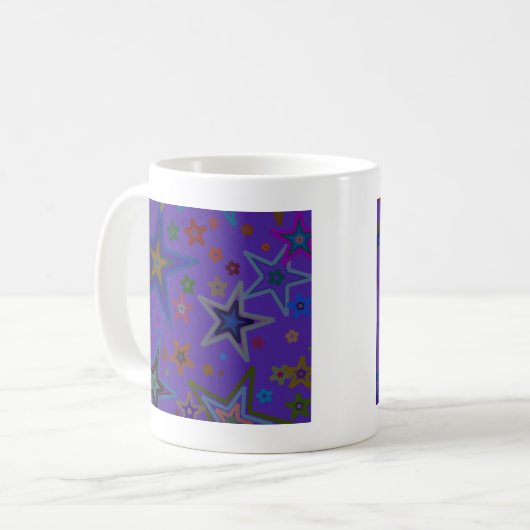 Frohe Weihnachtsdunkel Lila, Stars Heaven Star Kaffeetasse (Vorderseite Links)