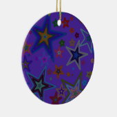 Frohe Weihnachtsdunkel Lila, Stars Heaven Star Keramikornament (Rechts)