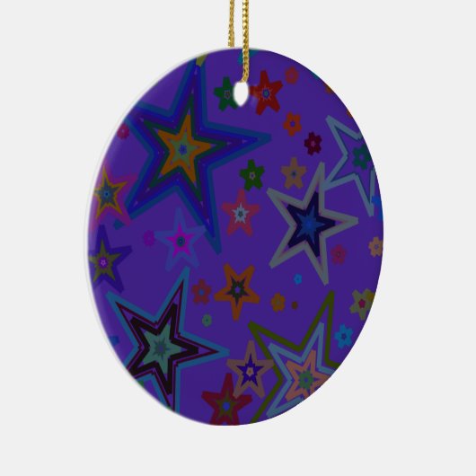 Frohe Weihnachtsdunkel Lila, Stars Heaven Star Keramikornament (Rechts)