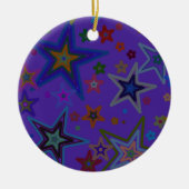 Frohe Weihnachtsdunkel Lila, Stars Heaven Star Keramikornament (Vorne)