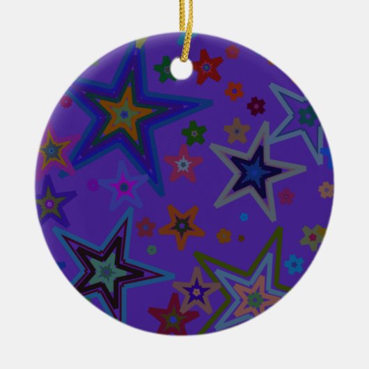 Frohe Weihnachtsdunkel Lila, Stars Heaven Star Keramikornament (Vorne)