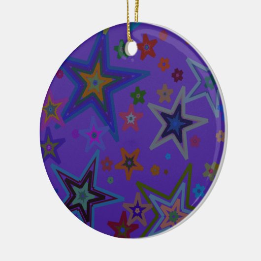 Frohe Weihnachtsdunkel Lila, Stars Heaven Star Keramikornament (Links)