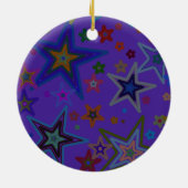 Frohe Weihnachtsdunkel Lila, Stars Heaven Star Keramikornament (Hinten)