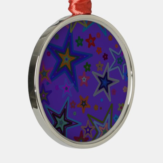 Frohe Weihnachtsdunkel Lila, Stars Heaven Star Silbernes Ornament (Rechts)