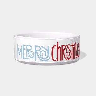 Frohe Weihnachtsdusk Blau Kleine Pet Bowl Napf