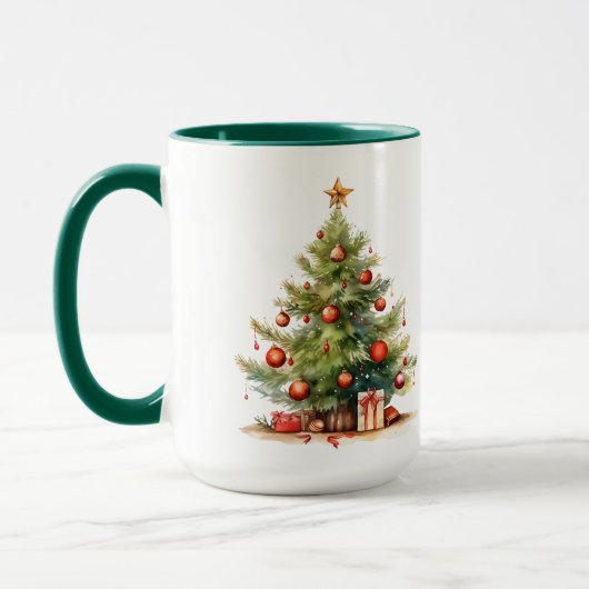 Frohe Weihnachtseichhörnchen Weihnachtsbaum essbar Tasse (Links)