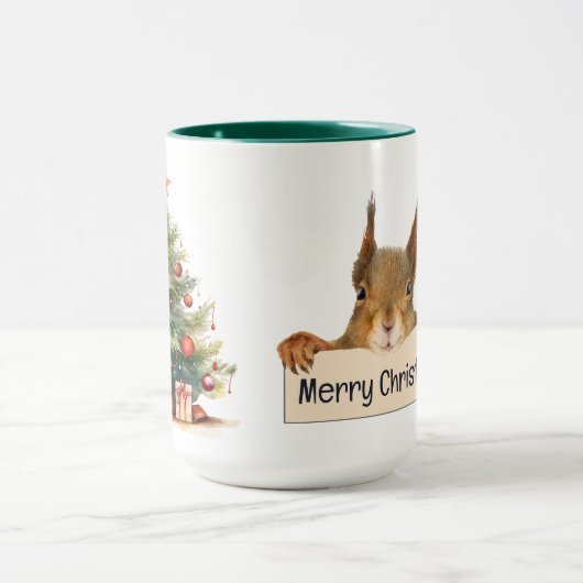 Frohe Weihnachtseichhörnchen Weihnachtsbaum essbar Tasse (Zentrum)