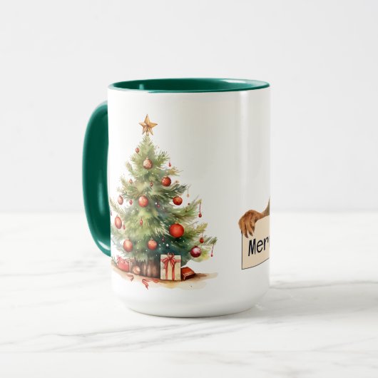 Frohe Weihnachtseichhörnchen Weihnachtsbaum essbar Tasse (Vorderseite Links)