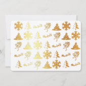 Frohe Weihnachtseinladung in weiß und gold Einladung (Rückseite)