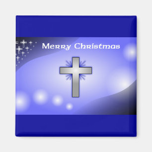 Frohe Weihnachtseis Blaustrahlkreuz Magnet