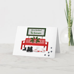 Frohe Weihnachtseis Skaten Gruß Weihnachtswagen Karte